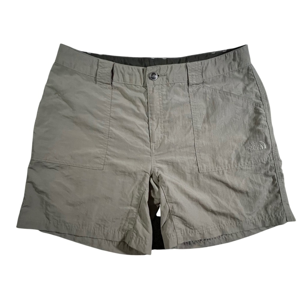 The North Face Hiking Shorts‎ Womens 12 Khaki Nylon Lightweight Utility Pockets